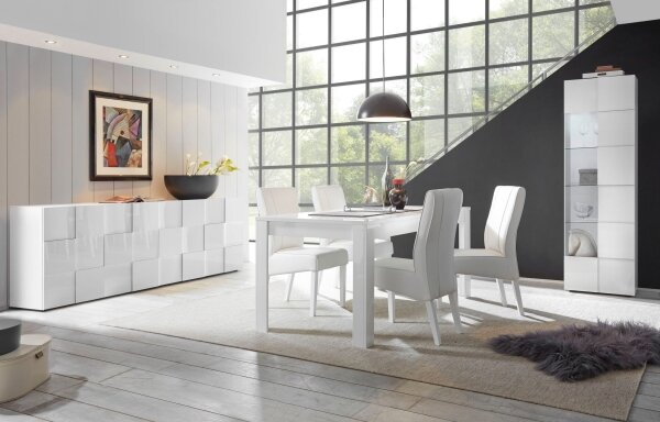 Komoda SERIAN 60x187x43 cm bílá