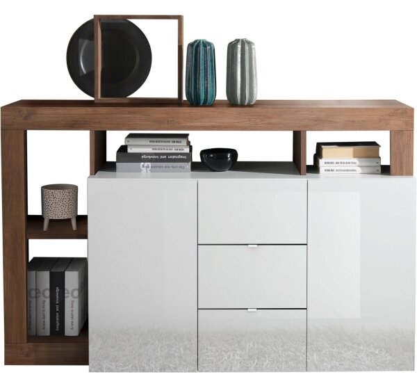 Komoda LENOR 184x93x42 cm bílá/dub