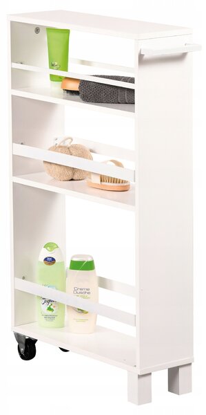 Kuchyňský regál Kesper bílý MDF 3-patrový 15x79x50 cm s kolečky