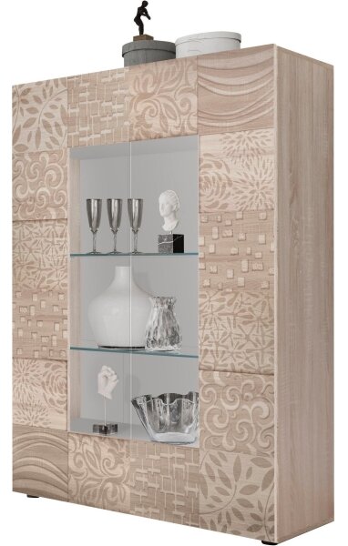Vitrína ARIA 121x166x43 cm dub sonoma