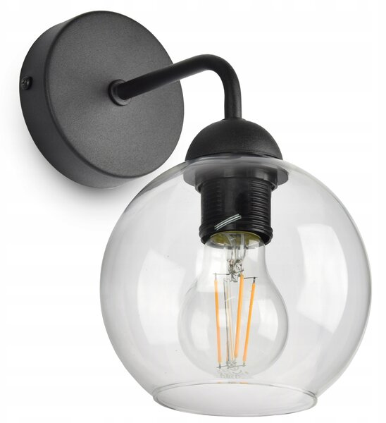 Nástěnné svítidlo Luxolar černé kovové se skleněným stínidlem patice E27 60 W