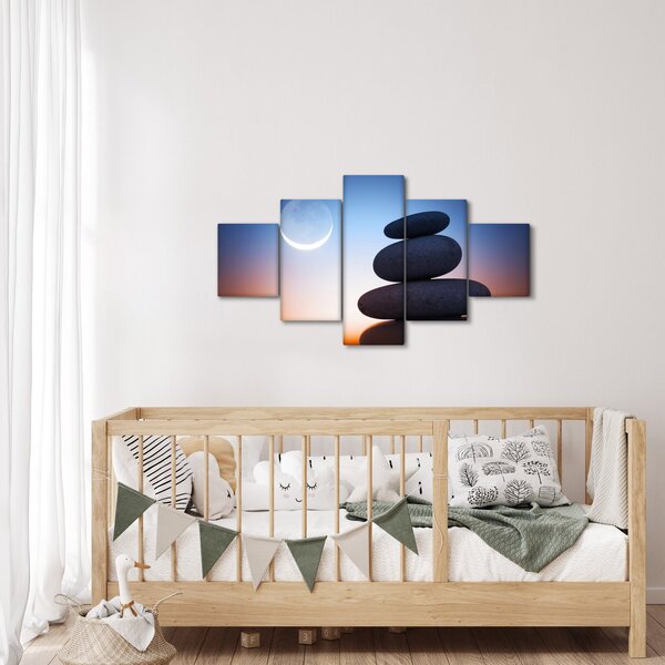 Obraz poskládaných kamenů na sobě (125x70 cm)