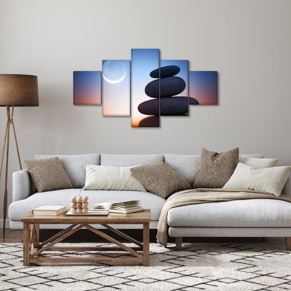 Obraz poskládaných kamenů na sobě (125x70 cm)