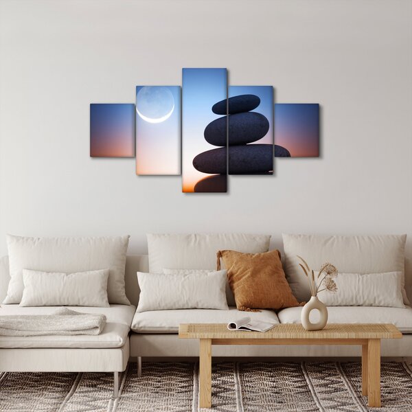 Obraz poskládaných kamenů na sobě (125x70 cm)