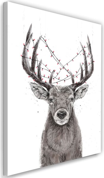 Obraz na plátně Jelen s vánočními světly - Rykker Rozměry: 40 x 60 cm