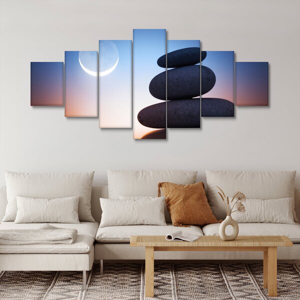 Obraz poskládaných kamenů na sobě (210x100 cm)