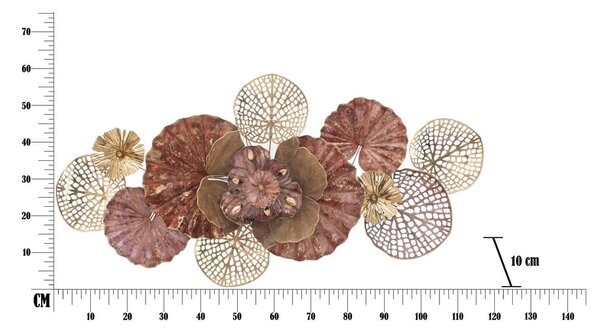 Kovová závěsná dekorace Mauro Ferretti Flowery, 118 x 58 cm