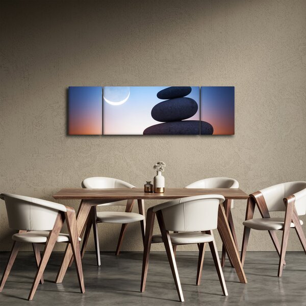 Obraz poskládaných kamenů na sobě (170x50 cm)