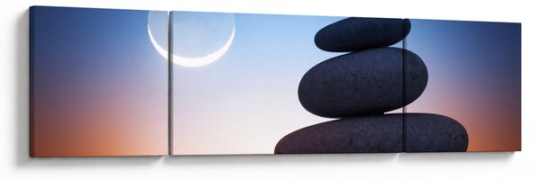 Obraz poskládaných kamenů na sobě (170x50 cm)