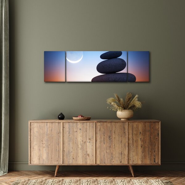 Obraz poskládaných kamenů na sobě (170x50 cm)
