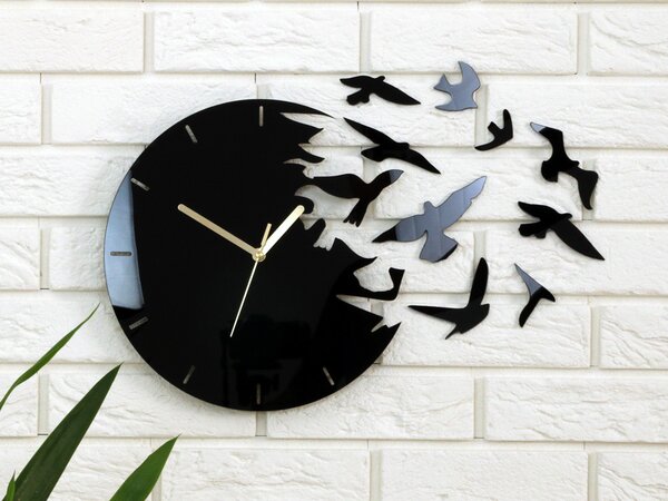 Nástěnné hodiny ModernClock černé 45 cm