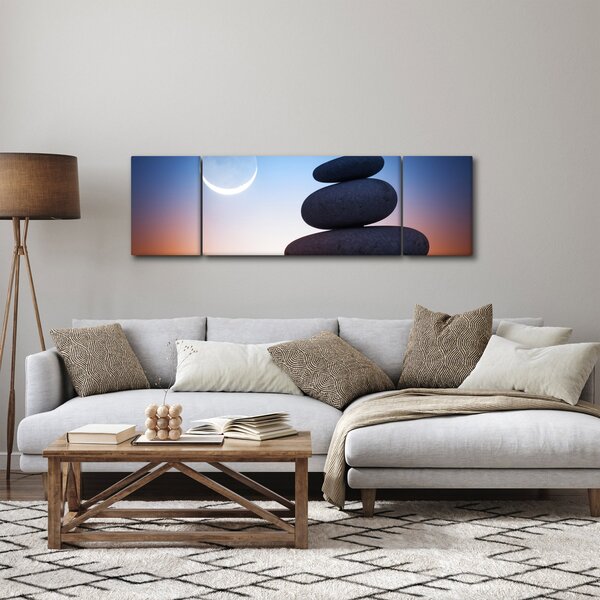 Obraz poskládaných kamenů na sobě (170x50 cm)