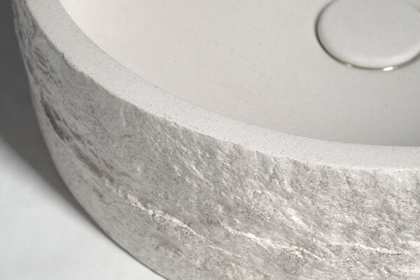 Sapho Sapho, ISPIR betonové umyvadlo včetně odtoku, 40cm, bílý pískovec, AR474