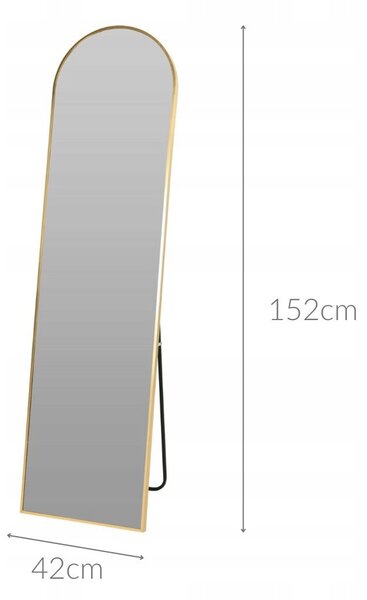 Zrcadlo Home Styling Collection stojací ovál, kovový rám, 420 x 1520 mm