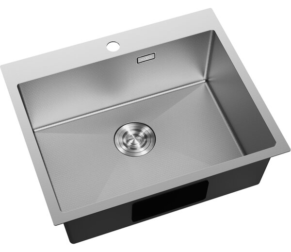 Mexen Solix, 1-komorový nerezový dřez 600 x 500 mm, broušená ocel, vzor voština, 6408601000-01HC