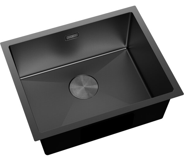 Mexen Trixo, 1-komorový nerezový dřez 540 x 440 mm, černá, 6414541000-70