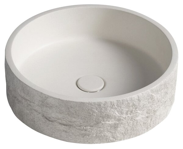 Sapho Sapho, ISPIR betonové umyvadlo včetně odtoku, 40cm, bílý pískovec, AR474