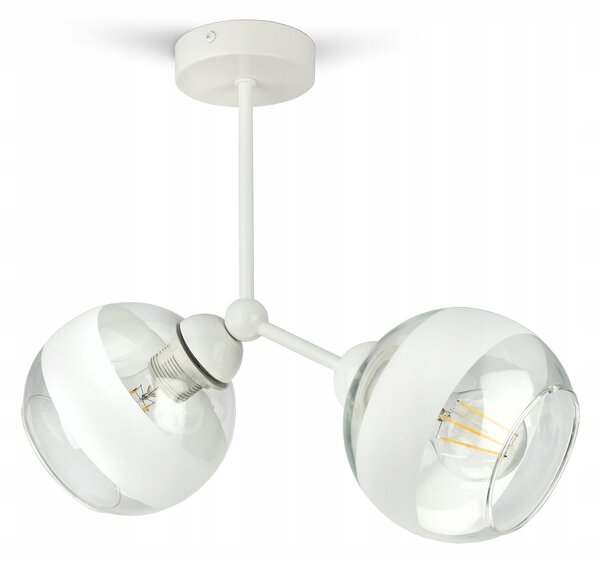 Závěsné stropní svítidlo lustr bílý skleněné koule White Belt D2 LED E27