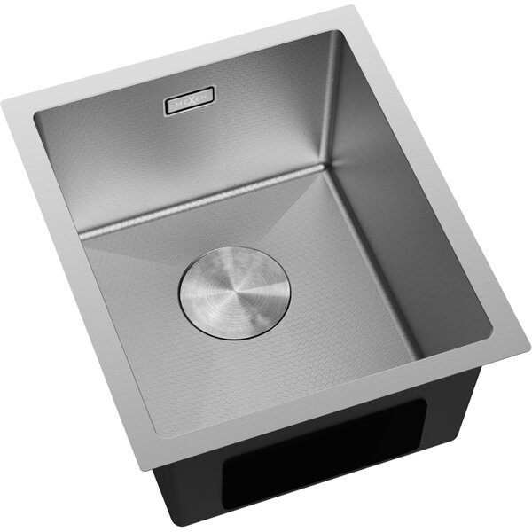 Mexen Trixo, 1-komorový nerezový dřez 370 x 440 mm, broušená ocel, vzor voština, 6412371000-01HC