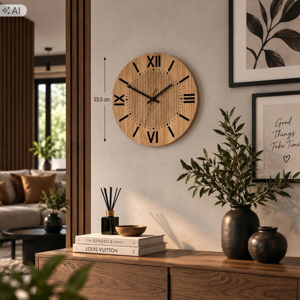 Nástěnné hodiny ModernClock béžové 33,5cm