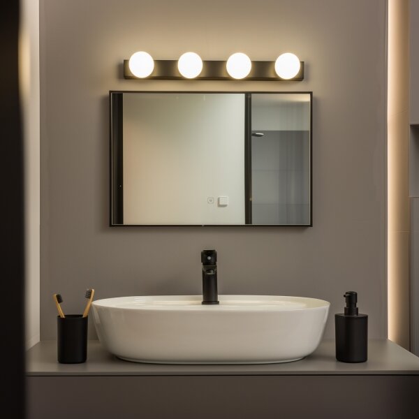 Brilagi - LED Koupelnové osvětlení zrcadla HOLLYWOOD 4xLED/3W/230V IP44 černá