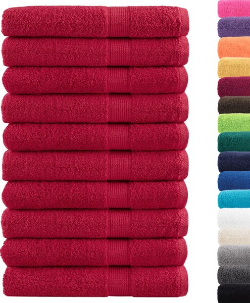 Premium ručníky SOLUND 10 ks červené 80 x 200 cm 600 g/m²