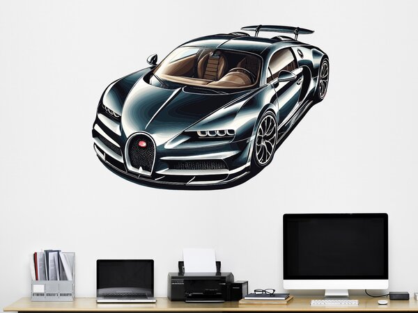 Buggati Veyron textilní přelepitelná samolepka na zeď arch 45 x 31 cm