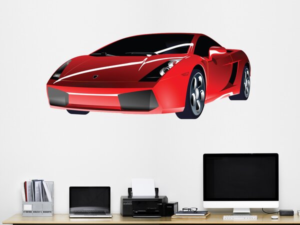 Lamborghini Gallardo textilní přelepitelná samolepka na zeď 45 x 19 cm