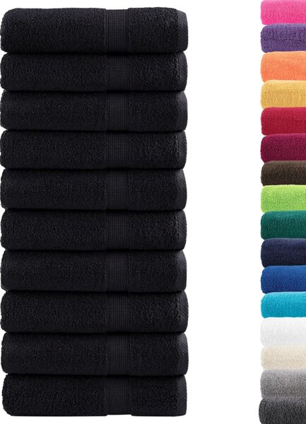 Premium ručníky SOLUND 10 ks černé 50 x 100 cm 600 g/m²