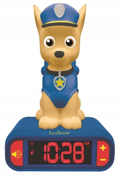 Noční lampa Paw Tlapková patrola BUDÍK hodiny Chase 3D