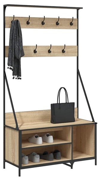 Stojan na oblečení a prostor pro obuv dub sonoma 100x41x184 cm