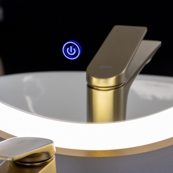 BRILAGI-LED Koup. zrcadlo ERBA LED/25W/230V 50x80 cm zlatá IP44 CRI 90 stm.+ CCT