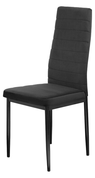 FURNIFY® jídelní židle HYGGE | Pohodlná sametová židle do kuchyně a jídelny | Černá
