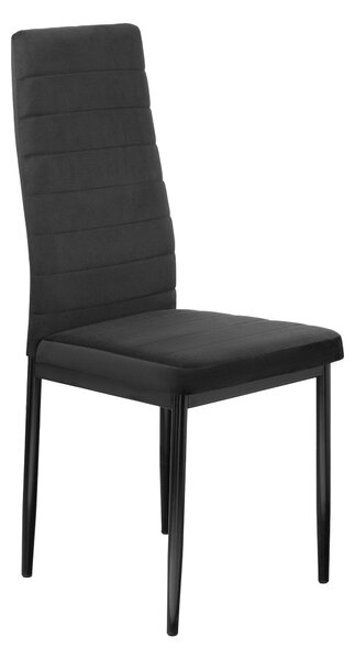 FURNIFY® jídelní židle HYGGE | Pohodlná sametová židle do kuchyně a jídelny | Černá