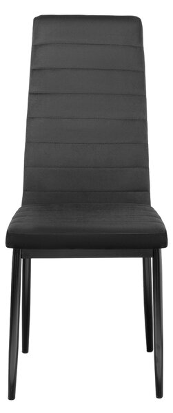 FURNIFY® jídelní židle HYGGE | Pohodlná sametová židle do kuchyně a jídelny | Černá