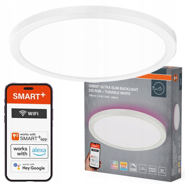 OSRAM SMART+ WiFi Orbis Ultra Slim LED Panel 235mm Bílý, 19W, 1140lm, RGB+