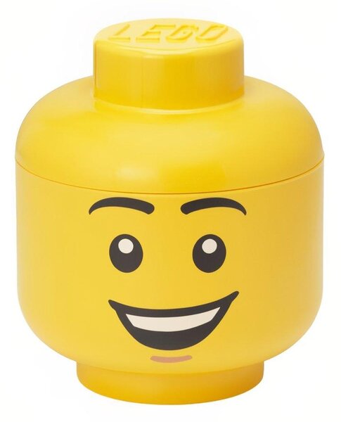 Žlutý úložný box ve tvaru hlavy LEGO® Šťastný chlapec 19 cm