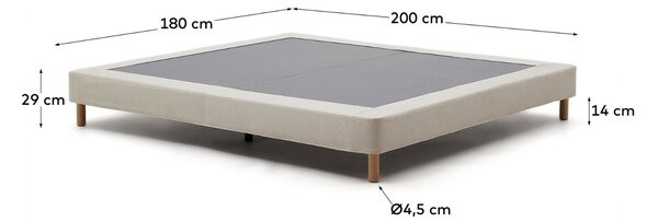 Kave Home Béžová čalouněná dvoulůžková postel Ofelia 180 x 200 cm