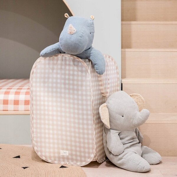3 Sprouts Koš na prádlo a hračky Pop-up Gingham Beige