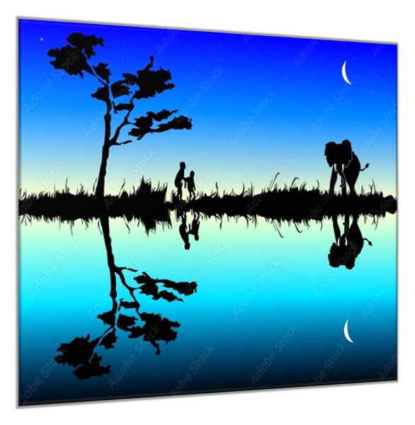 Obraz skleněný noční Afrika vektor - 40 x 40 cm