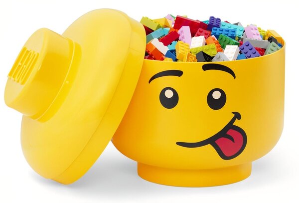 Žlutý úložný box ve tvaru hlavy LEGO® Silly 19 cm
