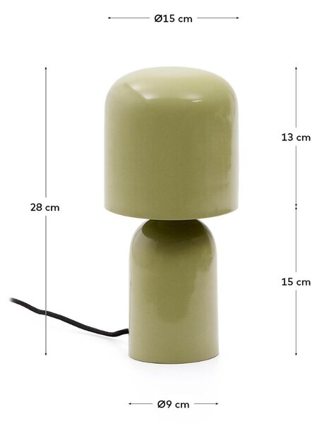 Světle zelená kovová stolní lampa Kave Home Monze