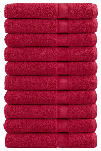 Premium ručníky SOLUND 10 ks červené 100 x 200 cm 600 g/m² 137415