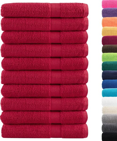 Premium ručníky SOLUND 10 ks červené 100 x 200 cm 600 g/m² 137415
