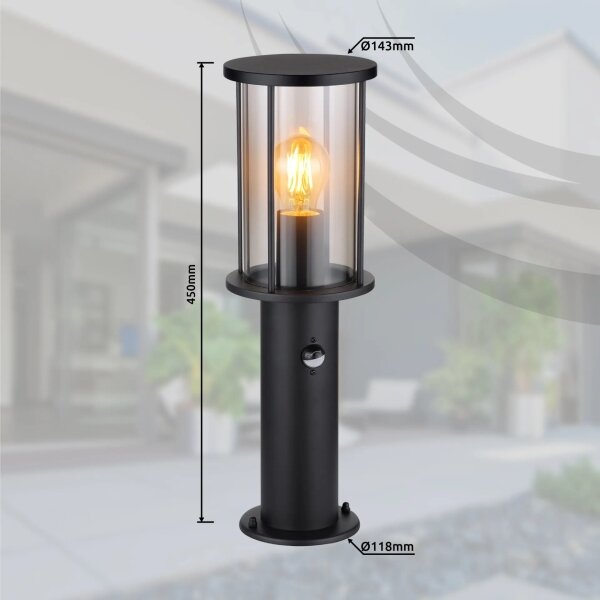 Globo 31361S - Venkovní lampa se senzorem GRACEY 1xE27/60W/230V IP54 45cm