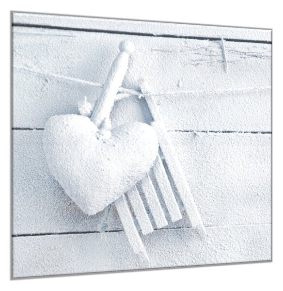 Obraz skleněný romantické zimní srdce - 40 x 40 cm