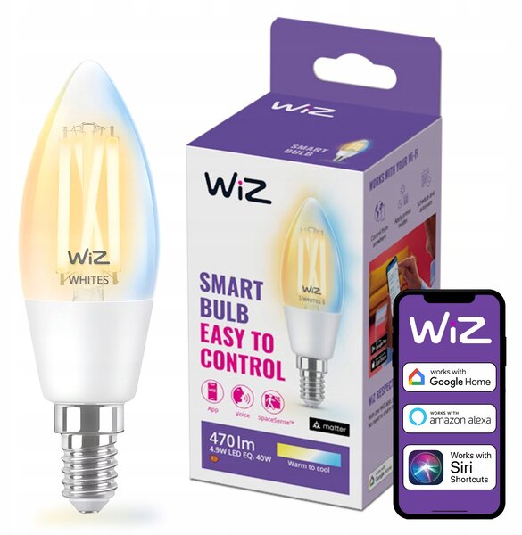 WiZ LED žárovka E14 4,9W 2700-6500K 8718699787196