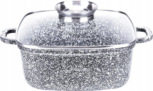 HLINÍKOVÝ HRNEC ČTVEREC 26 CM ŽULOVÝ MRAMOR 5,5 L MASTERPAN MP-2109