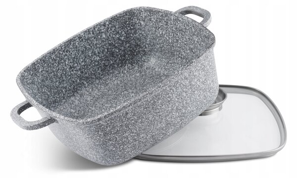 HLINÍKOVÝ HRNEC ČTVEREC 26 CM ŽULOVÝ MRAMOR 5,5 L MASTERPAN MP-2109