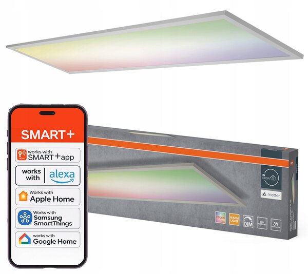 Osram LED panel stropní svítidlo PLANON MATTER WiFi 120x30cm, 36W, 3000lm, RGBW
